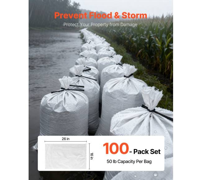 Tuščios smėlio maišai, apsaugai nuo potvynių2