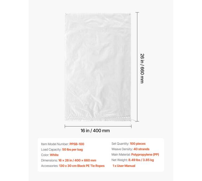 Tuščios smėlio maišai, apsaugai nuo potvynių6