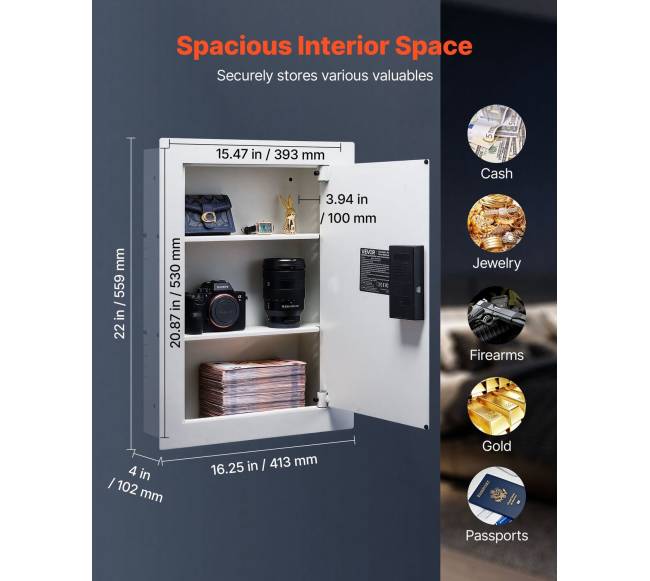 Paslėpta sieninė seifinė spinta su slaptažodžiu1