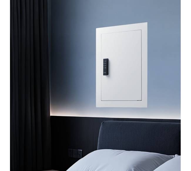 Paslėpta sieninė seifinė spinta su slaptažodžiu7