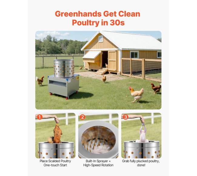 Vištų plunksnų pešimo mašina su būgnu5