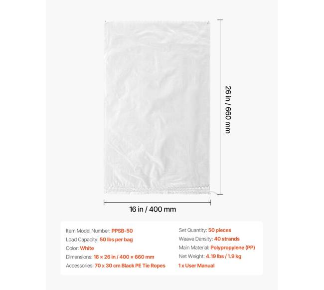 Tuščios smėlio maišai, 50 vnt., 40 x 66 cm6