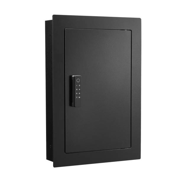 Sieninė seifas su pirštų atspaudu ir kodu0