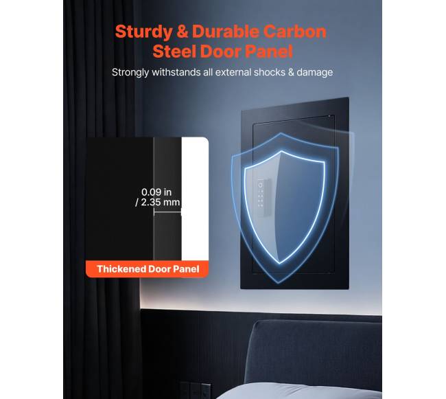 Sieninė seifas su pirštų atspaudu ir kodu2