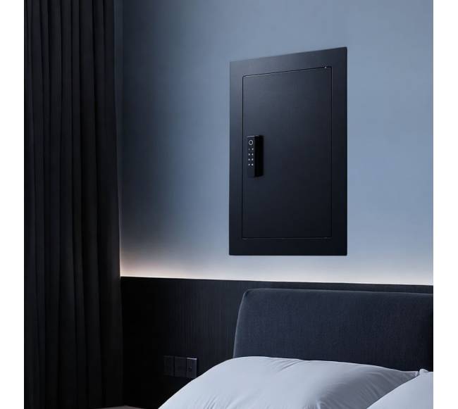 Sieninė seifas su pirštų atspaudu ir kodu7