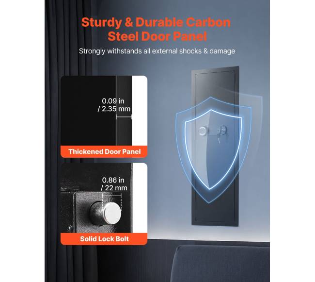 Sieninė seifas su slaptažodžiu ir raktais1