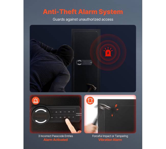 Sieninė seifas su slaptažodžiu ir raktais3