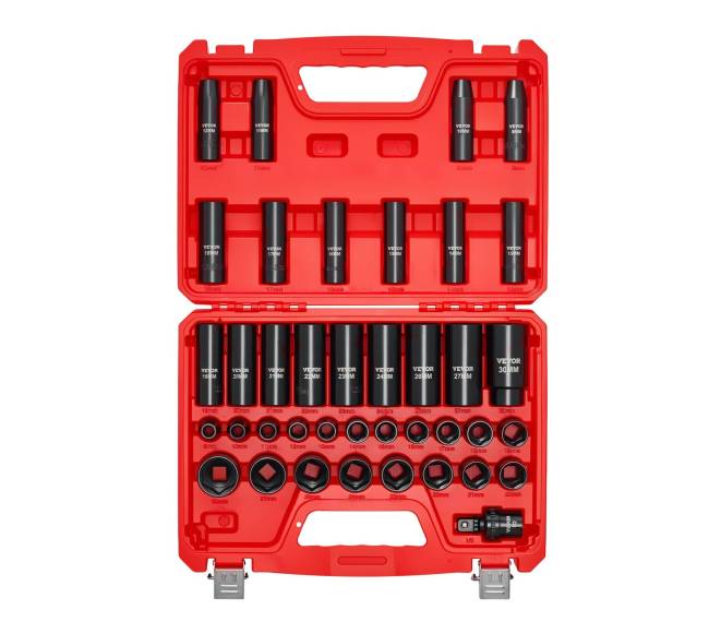 12 colių smūginių galvučių rinkinys, 39 dalys0