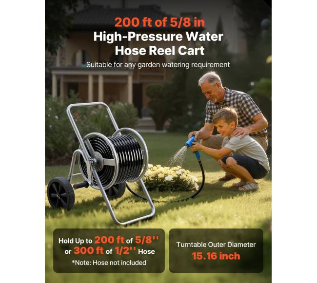 Sodo žarnos vežimėlis su ritėmis, spaudimui atsparus1