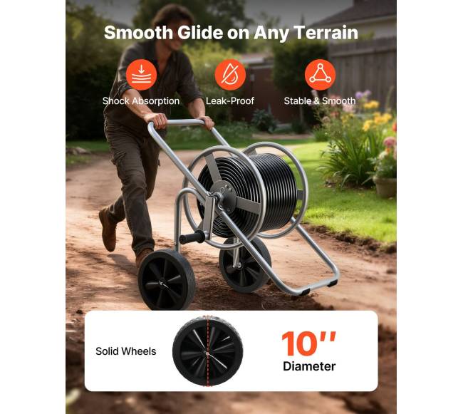 Sodo žarnos vežimėlis su ritėmis, spaudimui atsparus4