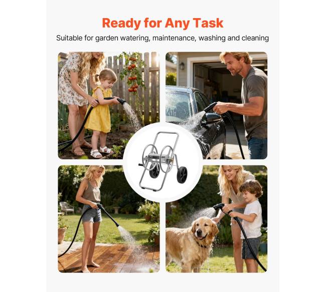 Sodo žarnos vežimėlis su ritėmis, spaudimui atsparus5