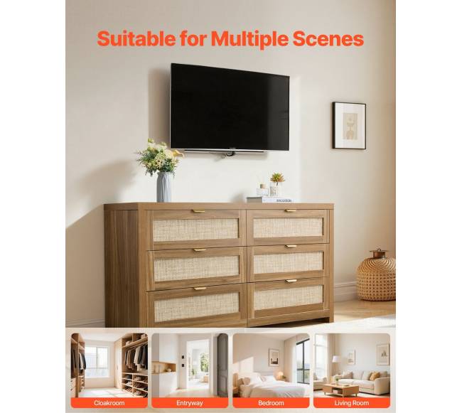 6 stalčių rotango komoda miegamajam6