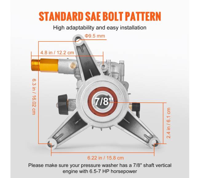 Aukšto slėgio plovimo pompa, 22 mm velenas2