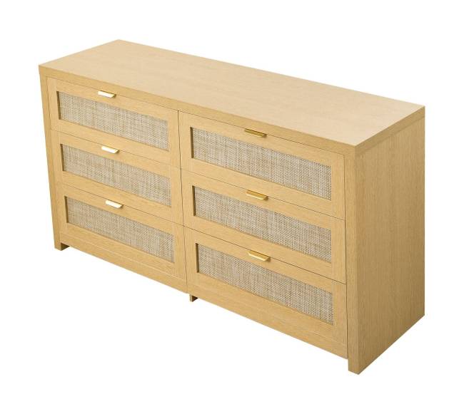 6 stalčių pintas komoda su metalinėmis rankenėlėmis8