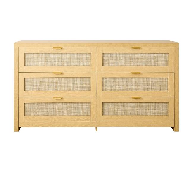 6 stalčių pintas komoda su metalinėmis rankenėlėmis9