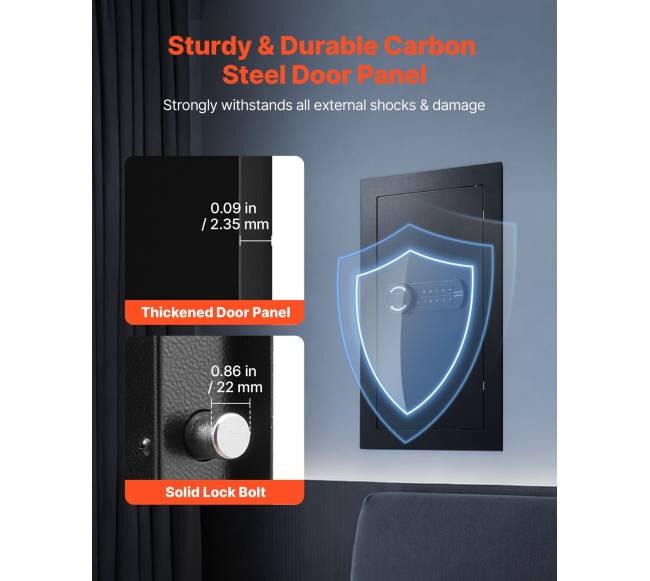 Slapta sieninė seifas su skaitmenine spyna1