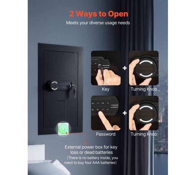 Slapta sieninė seifas su skaitmenine spyna2