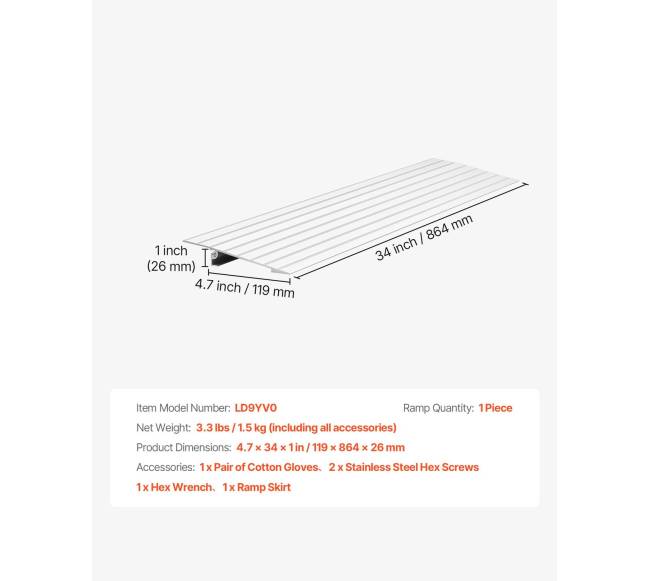 Duralis aliumininė rampa 26 mm6