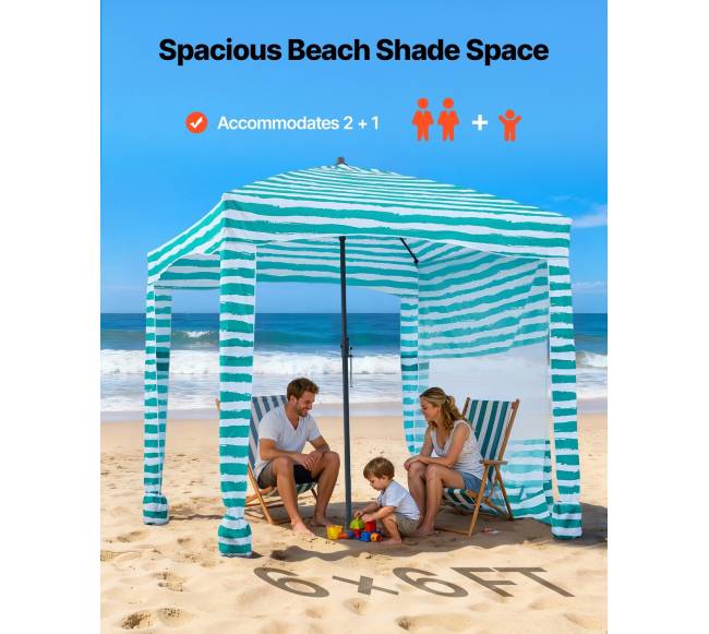 Paplūdimio tentas su sienele, 183 x 183 cm1