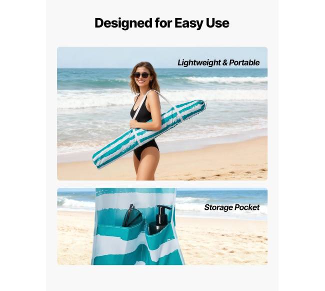 Paplūdimio tentas su sienele, 183 x 183 cm5