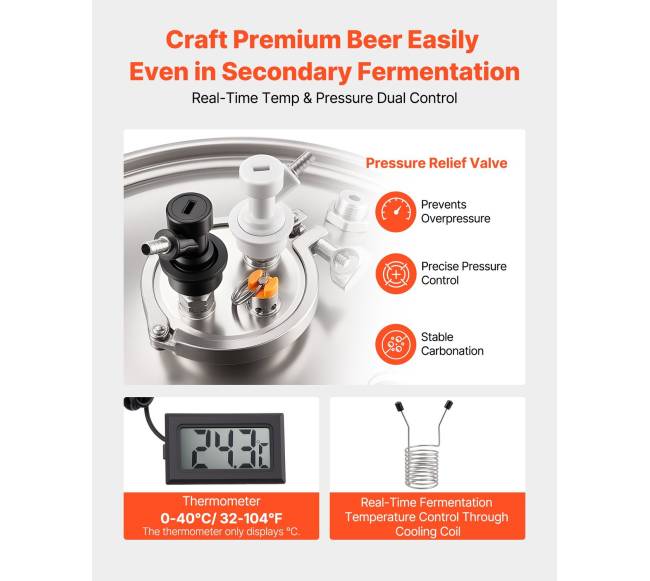 Nerūdijančio plieno kūginis fermentatorius, 60 l2