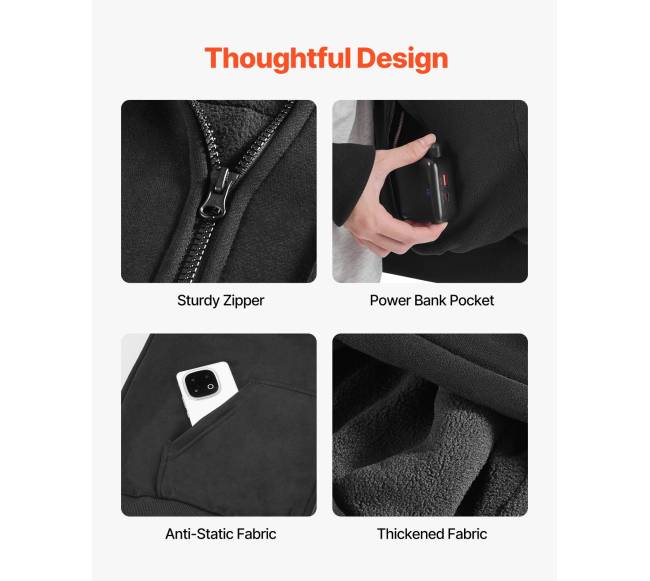 Šildoma striukė su gobtuvu vyrams ir moterims5