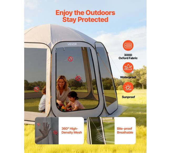 Kupolinė palapinė su tinkleliu 10-12 asmenims5