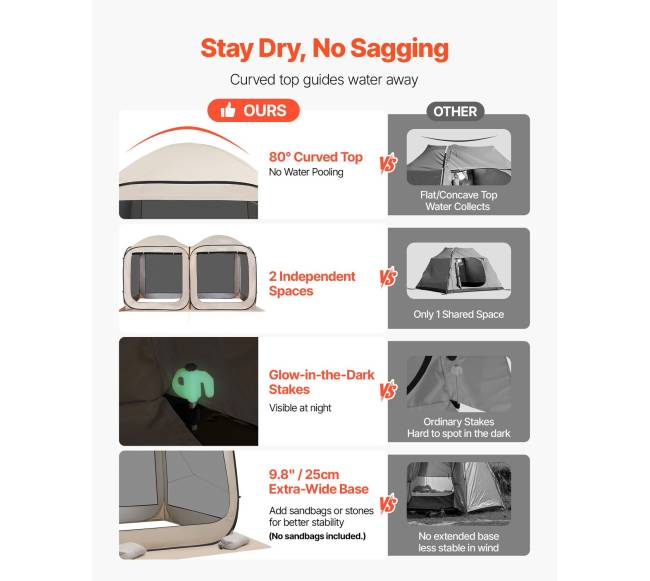 Skėtis palapinė su tinkliuku, smėlinė3