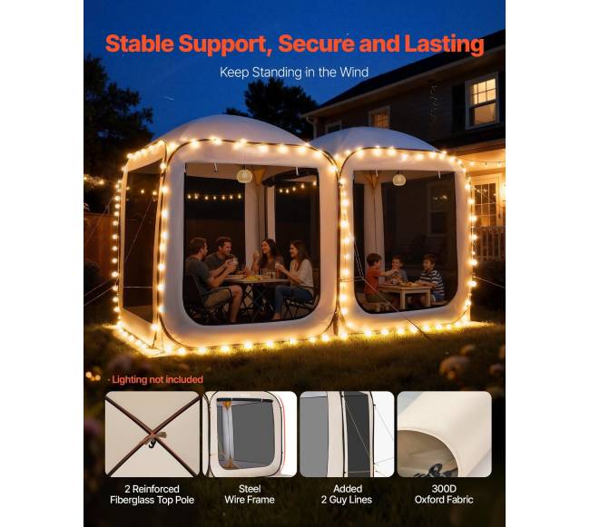 Skėtis palapinė su tinkliuku, smėlinė4