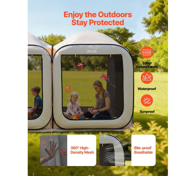 Skėtis palapinė su tinkliuku, smėlinė6