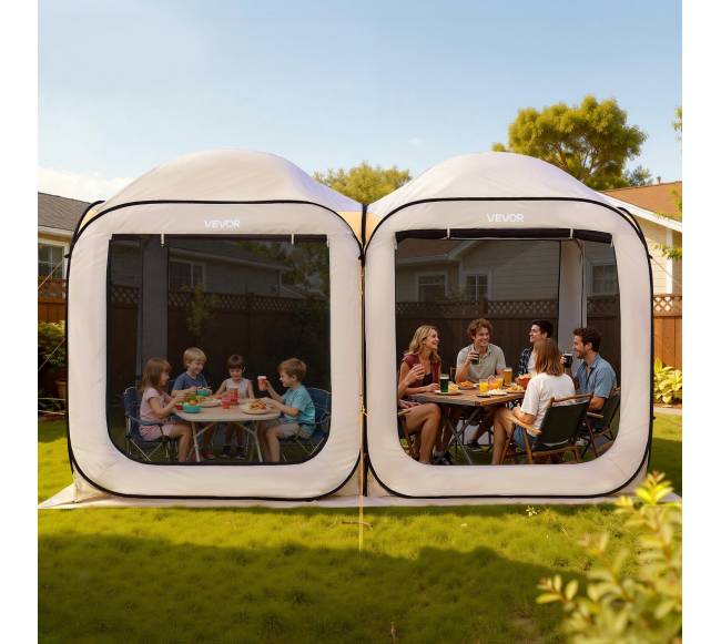 Skėtis palapinė su tinkliuku, smėlinė7