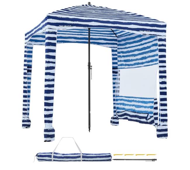 Paplūdimio kabana su šonine sienele 1.83 x 1.83 m8