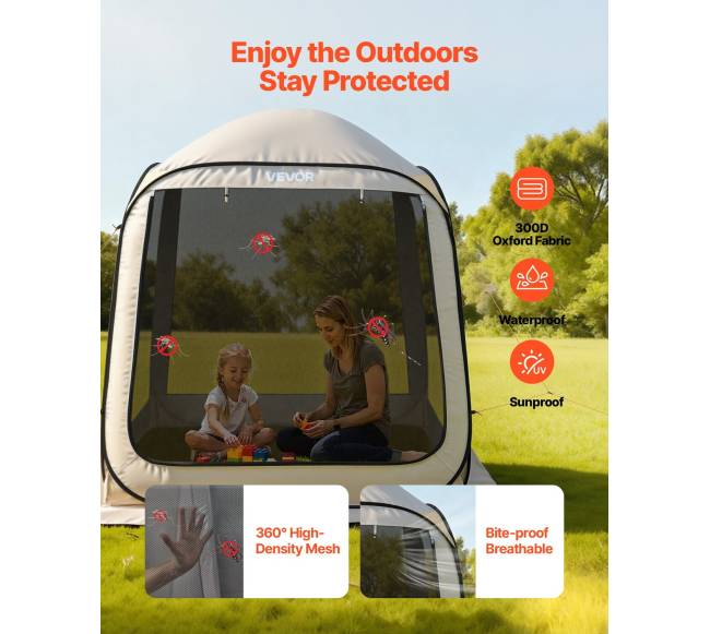 surenkama palapinė kiemui ir sodui 4-6 žmonėms5