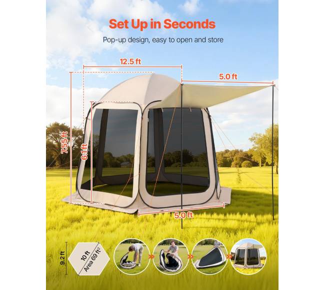 Kiemui pritaikyta pavėsinė su tinkleliu2