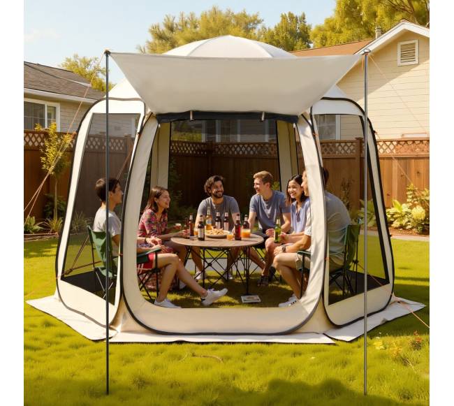 Kiemui pritaikyta pavėsinė su tinkleliu7