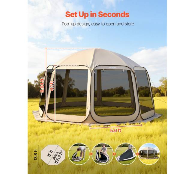 Didelė palapinė su tinklu, 12-15 žmonių1