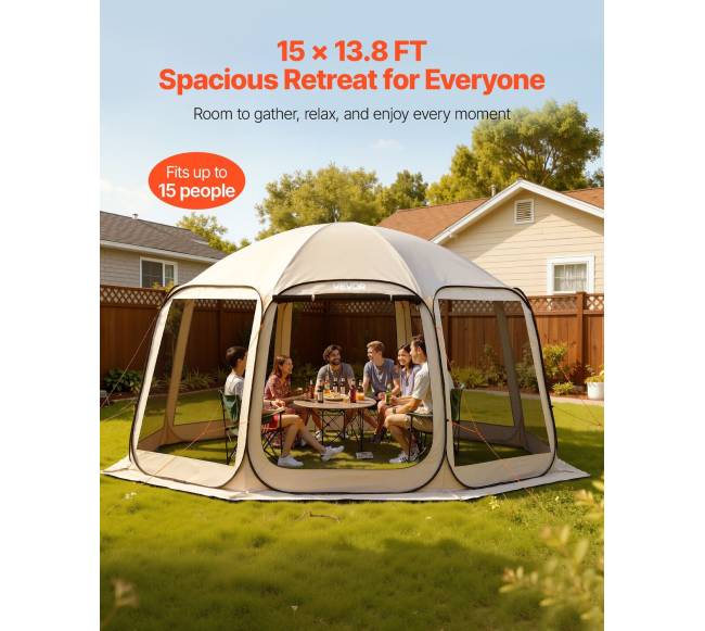 Didelė palapinė su tinklu, 12-15 žmonių2