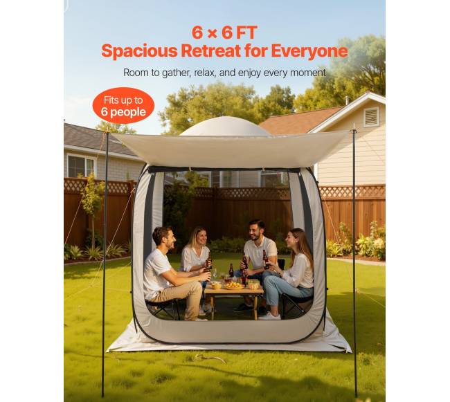 Palapinė su tinkleliu 4–6 asmenims, 1825 x 1825 x 2200 mm1