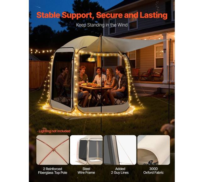 Palapinė su tinkleliu 4–6 asmenims, 1825 x 1825 x 2200 mm4