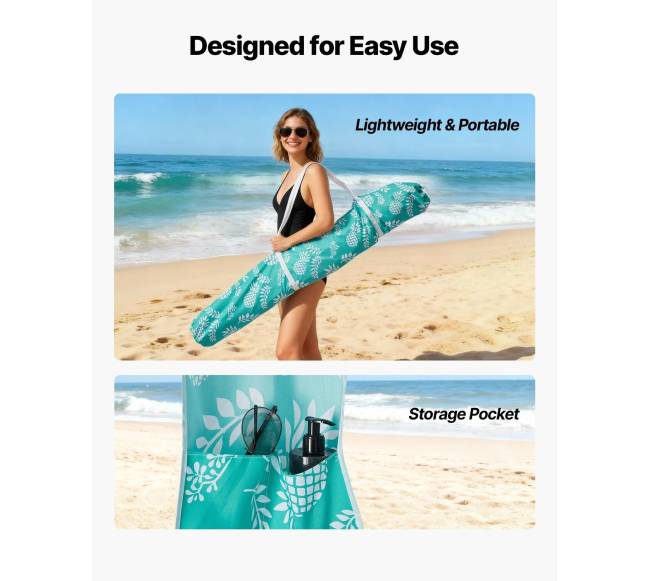 Paplūdimio pavėsinė su šonine sienele, 1.83 x 1.83 m6