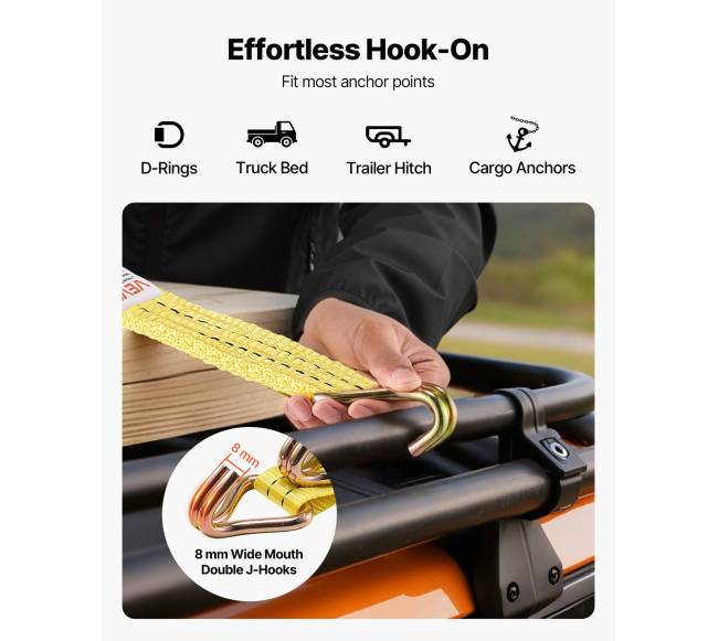 Tvirtinimo diržai su ratchetu, 4 vnt.4