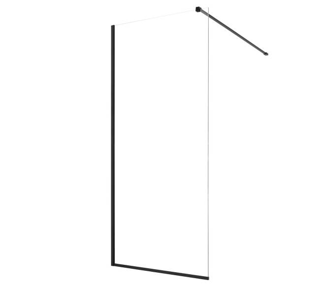Stiklinė dušo sienelė 864 x 1870 mm juoda0