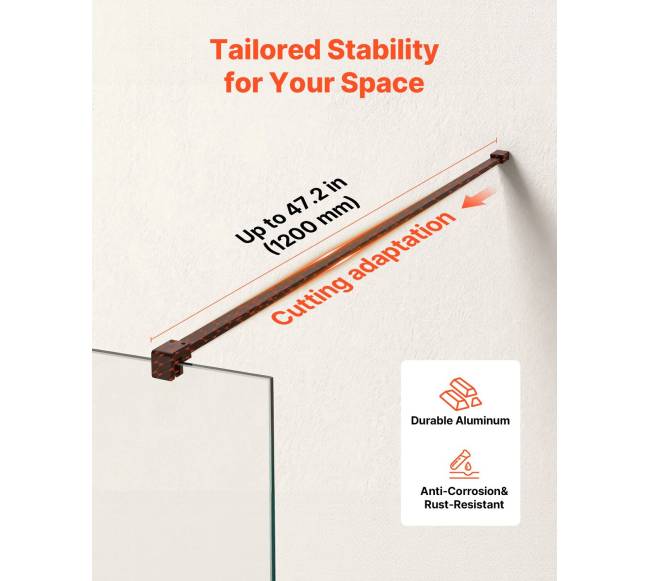 Stiklinė dušo sienelė 864 x 1870 mm juoda2