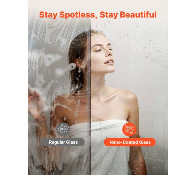 grūdinto stiklo dušo panelis, 864 x 1870 mm3