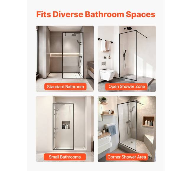 grūdinto stiklo dušo panelis, 864 x 1870 mm6