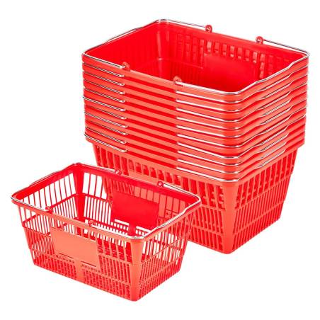 Krepšiai pirkiniams, 12 vnt, 21L, raudoni0