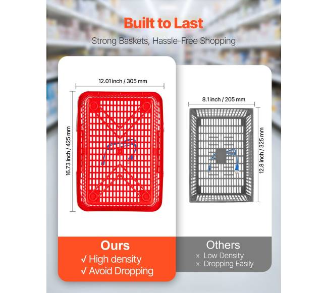 Krepšiai pirkiniams, 12 vnt, 21L, raudoni1