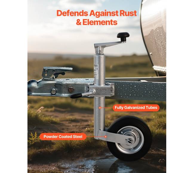 Priekabos domkratas su ratu, 150 kg apkrova4