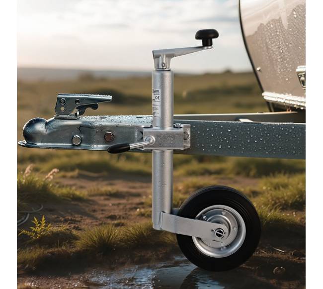 Priekabos domkratas su ratu, 150 kg apkrova7