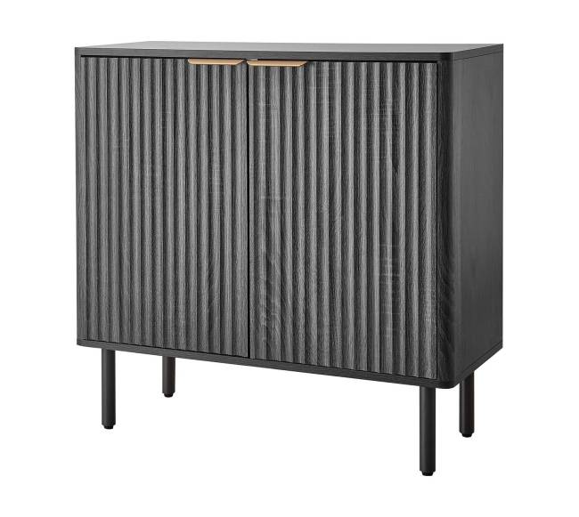 Juodas kavos baro staliukas su dvejomis lentynomis8